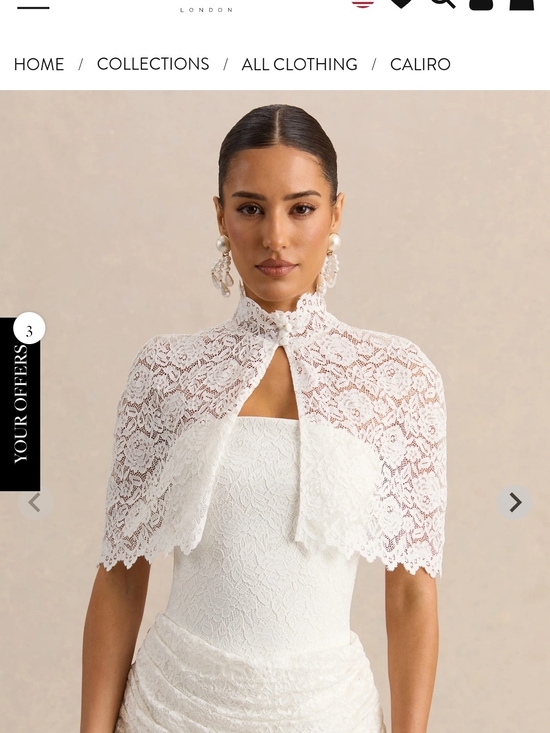 Club L London Accessories - Club L London White Lace Bolero